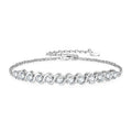 Fashion Classic Wedding 925 Sterling Silver D Color VVS1 3mm 0.1ct Round Cut Moissanite Bracelet for Women