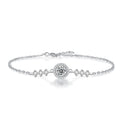 925 Sterling Silver Hand Chain Jewelry Gift Exquisite Adjustable Chain Link Infinity Bead Moissanite Bracelet for Women Girls