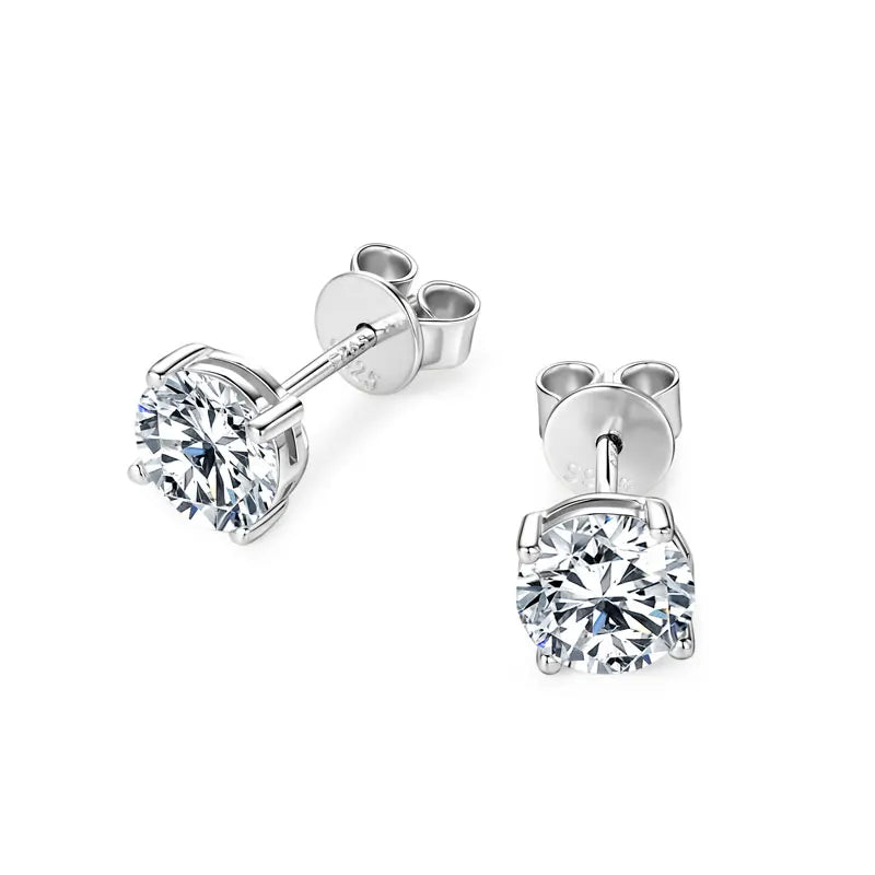 Passed Diamond Test Excellent 3.0CT 4CT 5CT Moissanite 925 Sterling Silver Perfect Cut Stone Stud Earrings for Lady