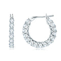 Luxury Hoops Sparking Full 3mm Moissanite Earrings Solid Silver 925 for Women Huggie Wedding Engagement Jewelry Gifts