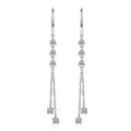 Women's Chain Earrings 925 Sterling Silver 1.00CTTW Round Moissanite Drop Earrings for Women