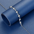 925 Sterling Silver Charm Flower Bracelet Summer Jewelry 14k Gold Plated 2mm All Moissanite Diamond Bracelet for Women