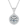 Hot Selling Charms 925 Silver Round-Cut 8mm 2.0ct Moissanite Pendant Cross Design Necklace for Women with Certificate
