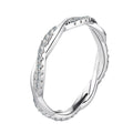 Jewelry Promise Wedding 925 Sterling Silver Round Cut 1.3mm Twist Shank Moissanite Fashion Full Eternity Band Ring