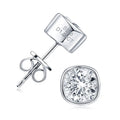 Classic Simple Square Shape 6x6mm 1.0ct Moissanite 925 Sterling Silver Studs Earring for Women Men with GRA