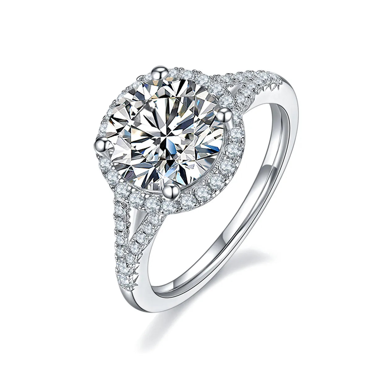 Best Selling Trendy Fashion Women Luxury Fine Jewelry 3ct 3.0ct 3 Carat 9mm Moissanite S925 Sterling Silver Wedding Men Rings