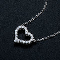 925 Sterling Silver Woman Necklace Round Cut 1.5mm Cluster-Set Choker Real Moissanite Heart Pendants Necklace