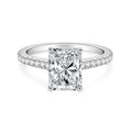 925 Silver 7x9mm 3.0ct Baguette Chamfered Fluted Radiant Cut Moissanite Ring Ladies Classic Engagement Ring for Women
