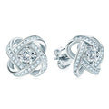 Wholesale Fashionable Factory 4mm 0.3ct Moissanite 925 Sterling Silver Women's Spiral Twist Stud Earrings