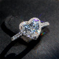 High Quality 925 Silver 1CT 6.5x6.5mm Heart D Color VVS1 Moissanite Wedding Engagement Ring for Women Classic Heart Design