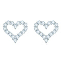China Factory Original Design GRA Certification 2mm 0.03CT Moissanite 925 Sterling Silver Heart Stud Earrings