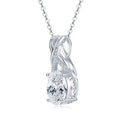 Original 925 Sterling Silver Women's Cross Pendant Necklace Oval Cut 8x10mm 3.0ct Moissanite Oval Cut Setting