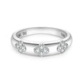 Elegant Luxurious Jewelry 925 Silver 1.5mm Round Moissanite Trio Flower Lady Triple Lucky Four-leaf Clover Ring for Women