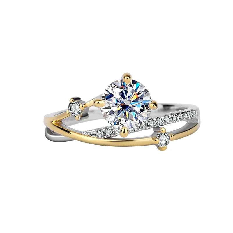 Best Selling Trendy Fashion Women Fine Jewelry Moissanite S925 Sterling Silver Wedding Engagement Ring Birthday Christmas Gift