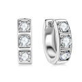 Sparkling Jewelry D Color Black 3.0mm 0.1ct Moissanite Diamond 925 Sterling Silver Huggie Hoops Stud Earrings for Men
