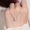 Real 925 Silver Chain Jewelry Gift for Wedding Birthday Party Valentine Oval Cut 2.0CT Moissanite Pendant Women's Necklace