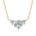 New Arrival GRA Certification 925 Sterling Silver Round Cut 1ct 0.1ct Moissanite 3-stone Pendant Necklace for Women