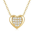 Wedding 925 Silver D0.21CT Round D Color VVS1 Moissanite Full Diamond Heart Pendant Heart Shape Pendant Necklace for Women