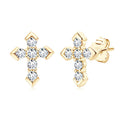 Chasau GRA Certified Delicate Hypoallergenic Daily 925 Silver VVS 2.3mm Design Moissanite Cross Studs Earrings for Men Women