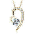 Romantic S925 Sterling Silver Heart Shaped Love Pendant Fashionable Luxury 1 Carat 6.5mm Moissanite Jewelry Wedding Necklace