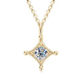 Real Moissanite Star Pendant Diamond Necklace 5.0mm Round Four Pointed Star Charm Necklace Silver 925 Original Jewelry