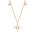 Starburst North-Star Charm Pendant Virgin Girls Choker 925 Sterling Silver 3mm Moissanite Star Necklace for Women