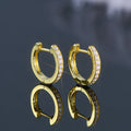 Fashion Luxury 925 Silver Round Cut 1.3mm 0.01CT Moissanite Single Row Hoop Huggie Earrings for Women
