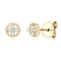 New Design Mini 925 Silver 1.3mm 0.01CT D Color VVS1 Moissanite Twisted Edge Round Stud Earrings for Women with GRA