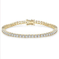 Hip Hop Men Jewelry White 14k Gold Plated 925 Sterling Silver Cluster Moissanite 3mm Tennis Chain Bracelet for Women