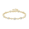 Latest Design Elegant Personalized 925 Silver Round 2mm&3x5mm Oval Cut Moissanite Fashion Tennis Pave Bracelet for Women