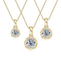Manufacturer Delicate Necklace 925 Silver 6.5mm 8mm 9mm Round White D Color VVS1 Moissanite Solitaire Pendant Necklace