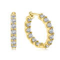 Best Selling Single Row Sterling Silver 925 3mm 0.1CT Moissanite Drop Inlaid Hoop Earrings for Women