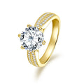 Classic Fashion Women Luxury Fine Jewelry 3ct 3.0ct 3 Carat 9mm Moissanite S925 Sterling Silver Engagement Wedding Rings Gift