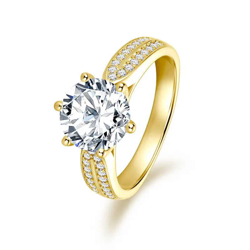 Classic Fashion Women Luxury Fine Jewelry 3ct 3.0ct 3 Carat 9mm Moissanite S925 Sterling Silver Engagement Wedding Rings Gift