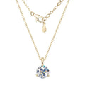 Simple 925 Silver D Color VVS1 6.5mm 7.5mm 8mm Moissanite Simplicity Three Claw Solitaire Pendant Necklace for Women